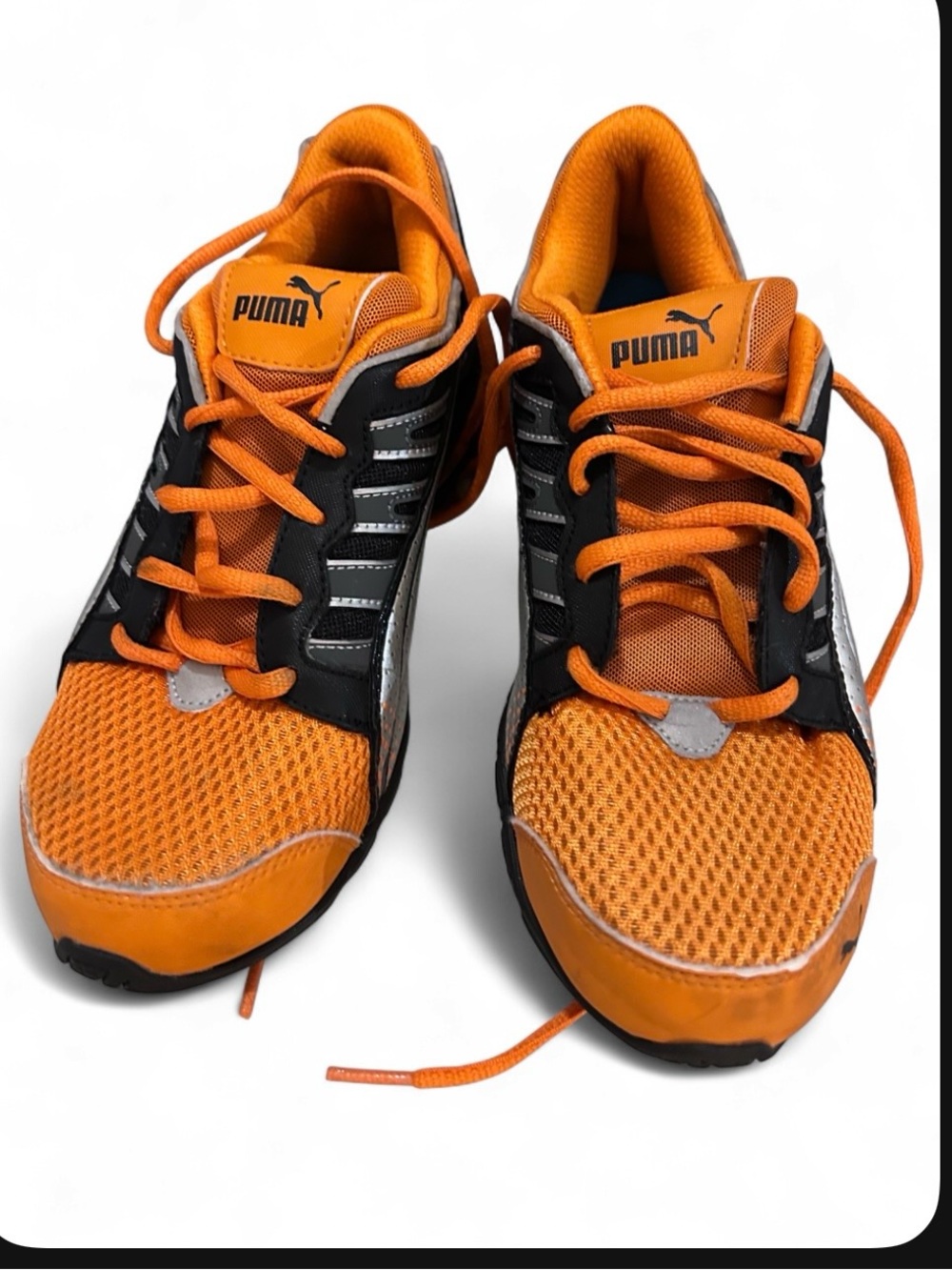 Puma Orange and Black Women’s Sneakers Size 6 Mesh Athletic Shoes